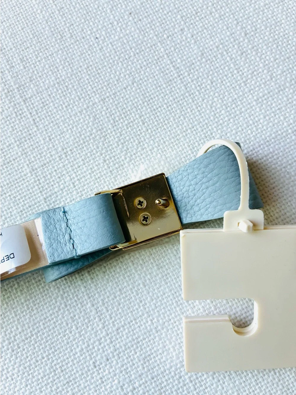 *NWT* Kate Spade M 90cm Genuine Leather Belt Baby Blue - Gold Buckle
